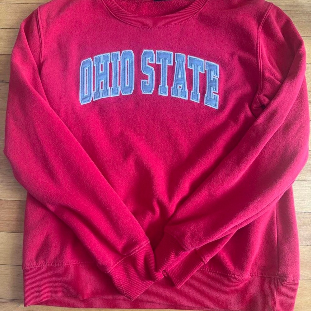 Colosseum Ohio State University Buckeyes Crewneck Sweatshirt Red Womens Large